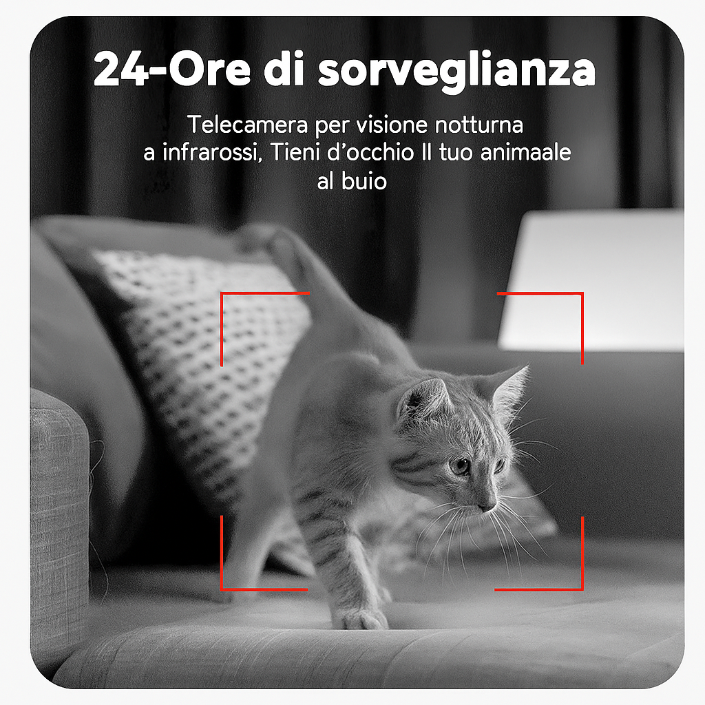 ROJECO Alimentatore automatico per gatti con videocamera