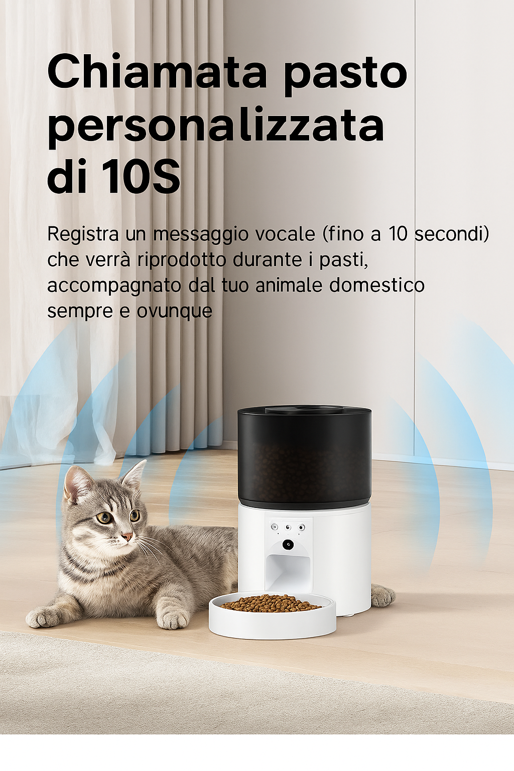 ROJECO Alimentatore automatico per gatti con videocamera