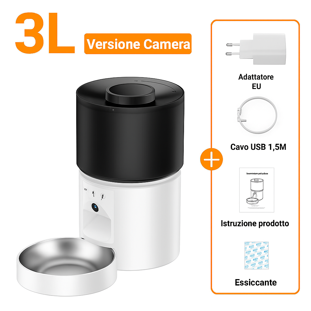 ROJECO Alimentatore automatico per gatti con videocamera