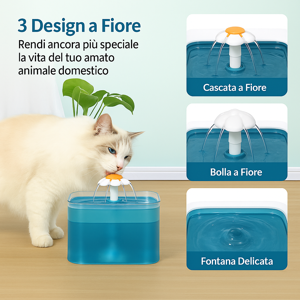 Fontana Automatica per Gatti – Distributore d’Acqua con LED e Indicatore di Livello