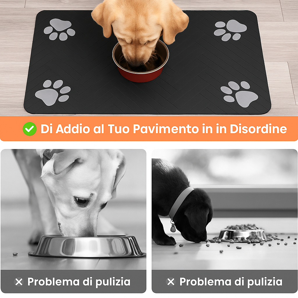 🐾 Tappetino Impermeabile Antiscivolo per Ciotole