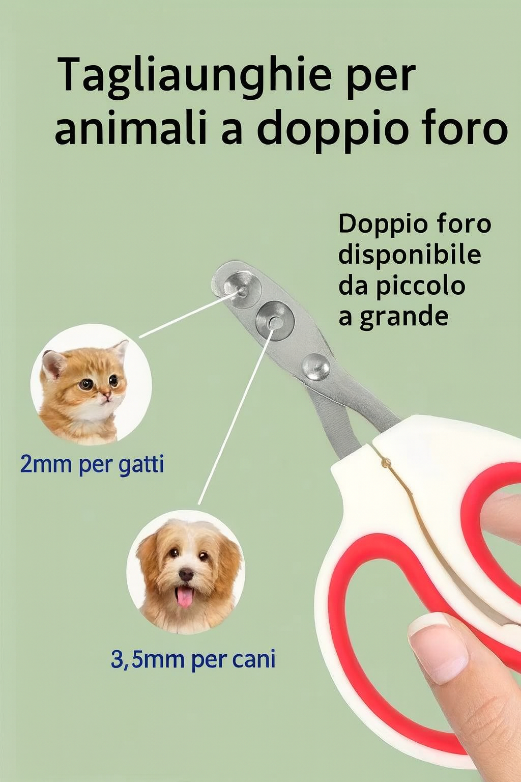 Tagliaunghie Professionale in Acciaio Inossidabile per Gatti e Cani di Piccola Taglia