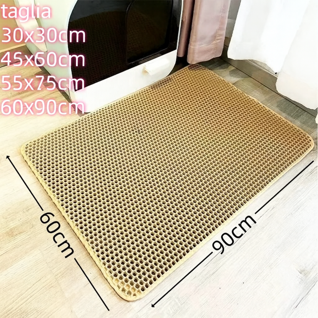 Tappetino per Lettiera Gatti – Antiscivolo, Impermeabile e Doppio Strato 🐾