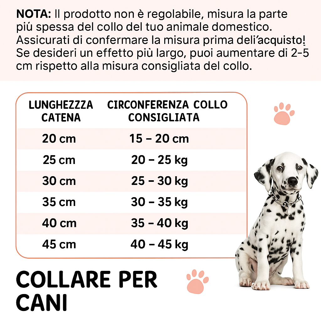 Collana a Catena per Cani e Gatti
